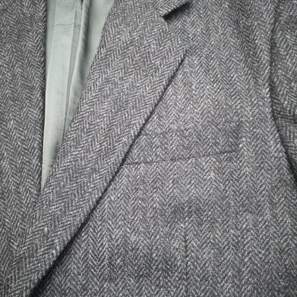 Henley Men's Size 44T Charcoal Made in Canada 100% Wool Lined Sports Coat - Picture 8 of 13